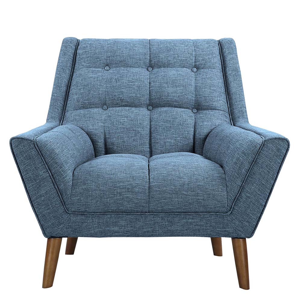 sofa đơn màu xanh nệm giật nút
