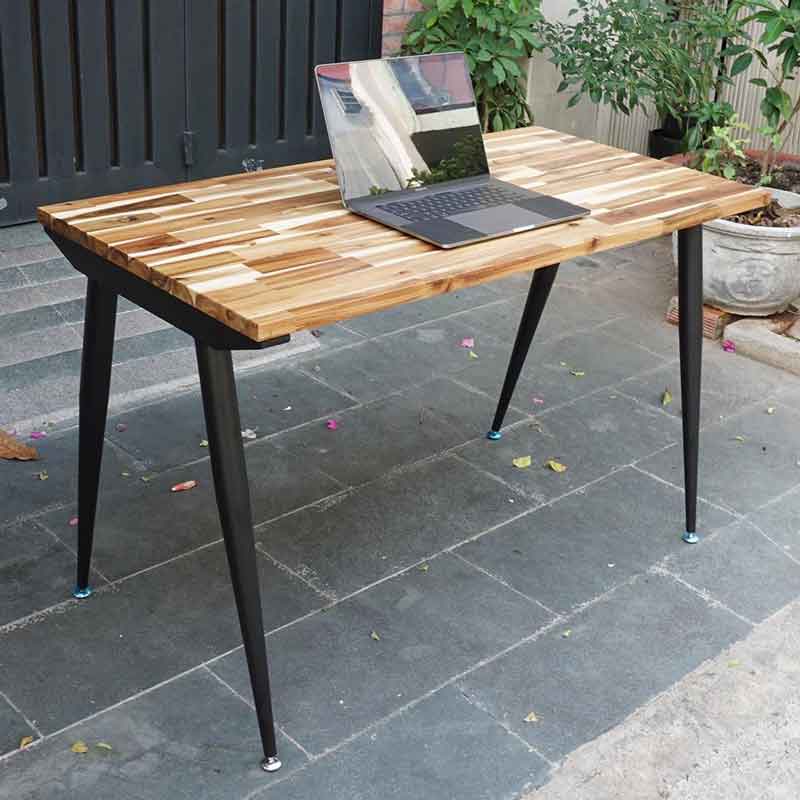 bàn làm việc đơn giản mặt gỗ châ sắt côn