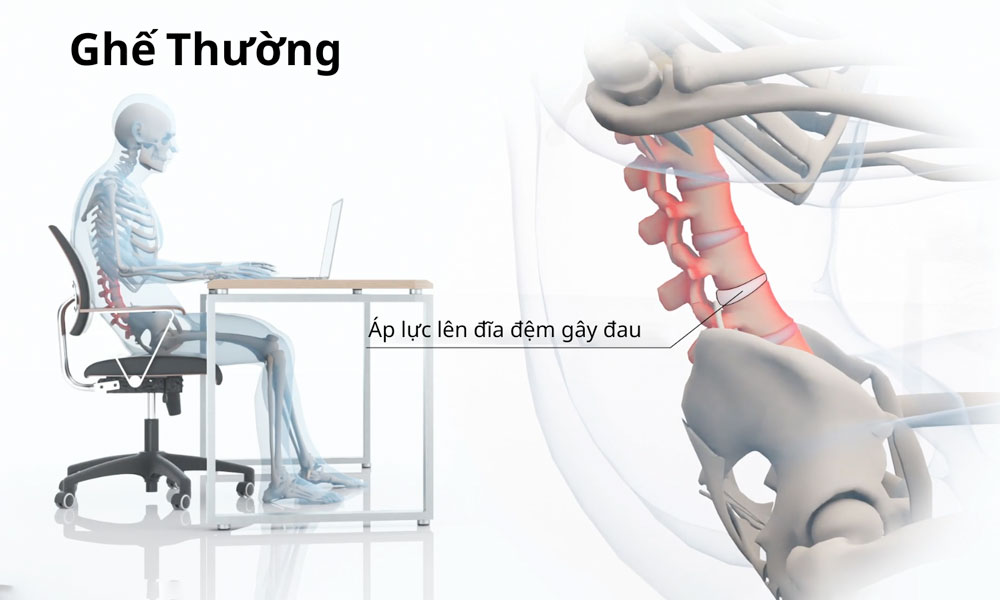 Ghế công thái học hỗ trợ vùng thắt lưng