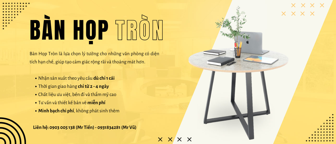 bàn họp tròn giúp tối ưu hóa không gian văn phòng