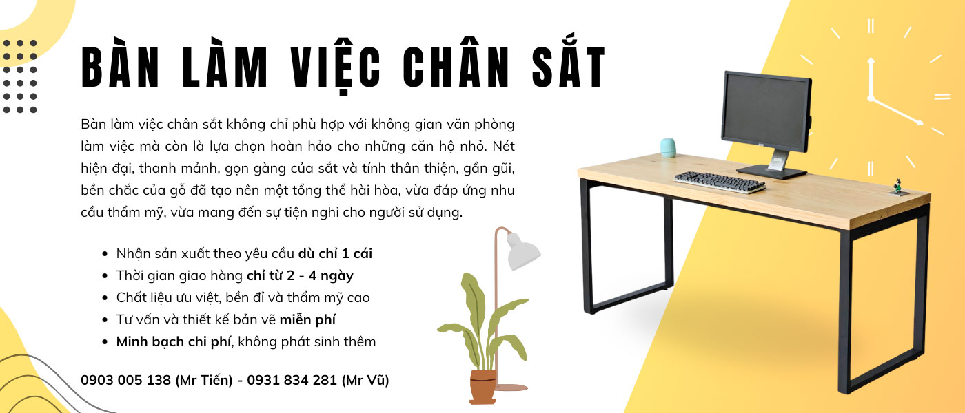 mua bàn làm việc chân sắt giá rẻ tphcm