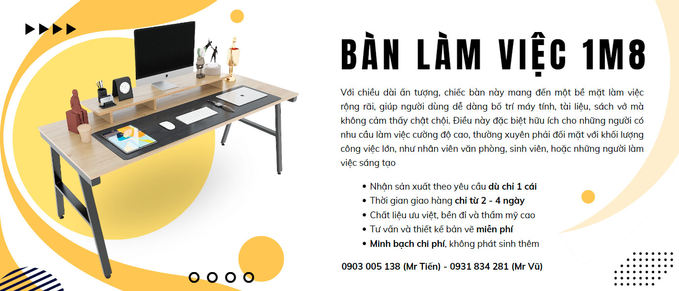 banner bàn làm việc 1m8