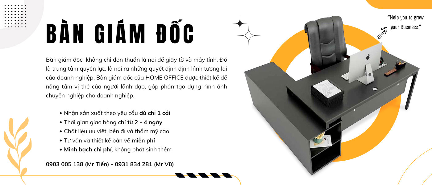 banner bàn làm việc giám đốc