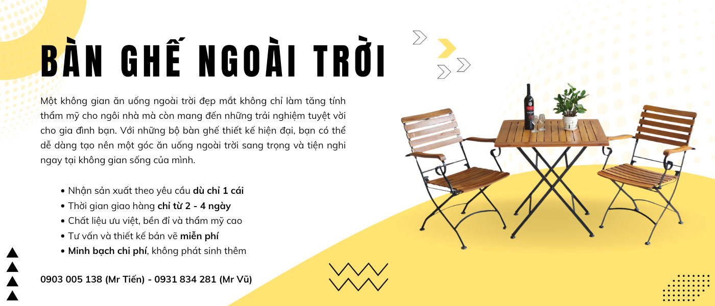 banner bộ bàn ghế ngoài trời