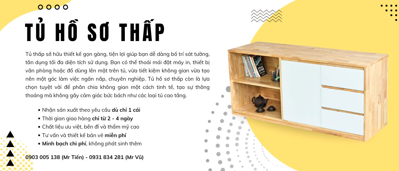 Tủ Hồ Sơ Thấp Gỗ