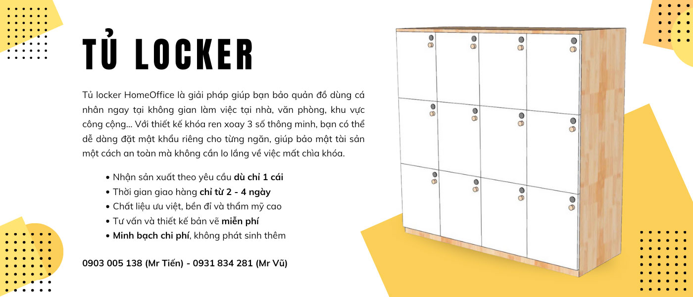 tủ locker khóa ren 3 số gỗ 