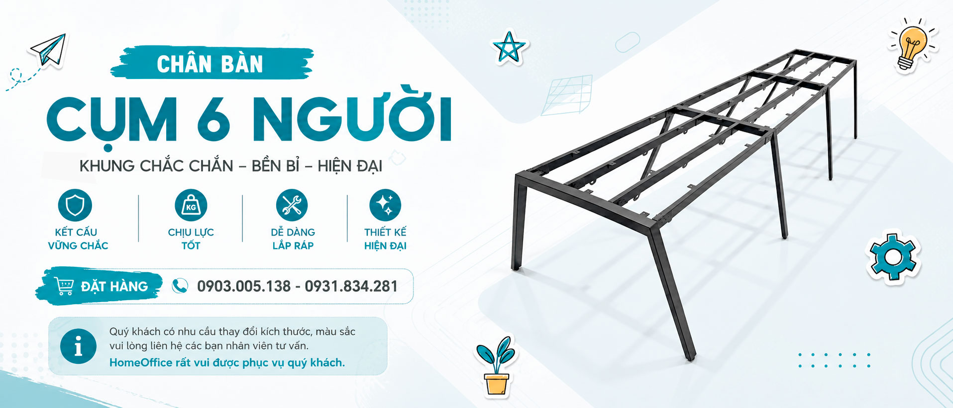 chân sắt bàn cụm 6