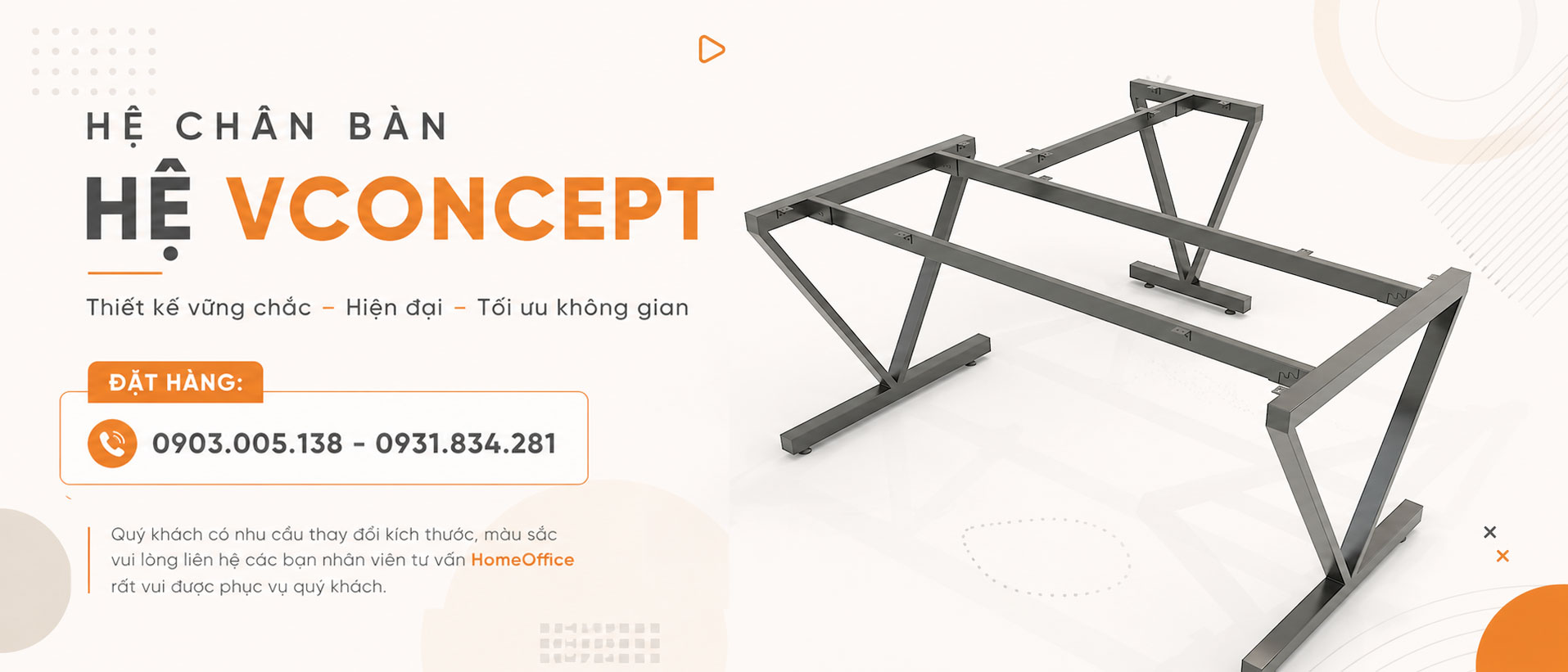 Chân sắt lắp ráp hệ Vconcept
