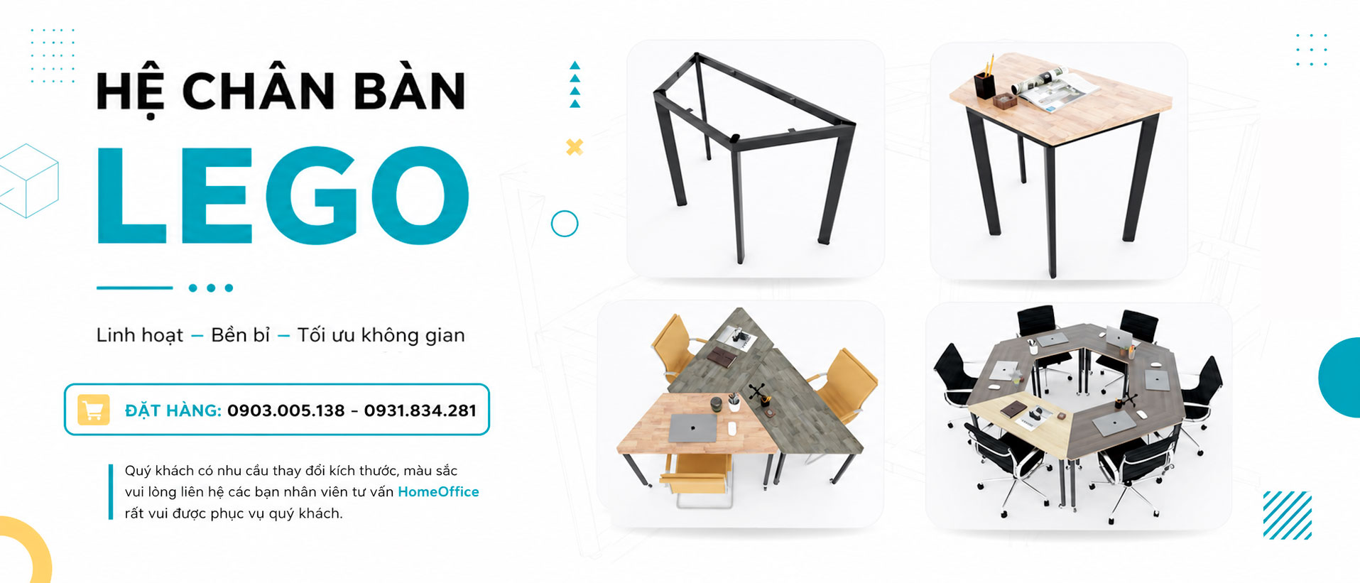 Chân bàn sắt hệ Lego lắp ghép