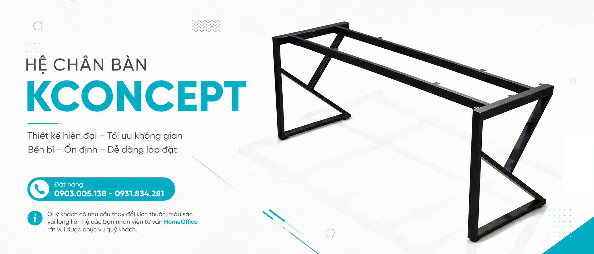 chân bàn sắt hệ Kconcept