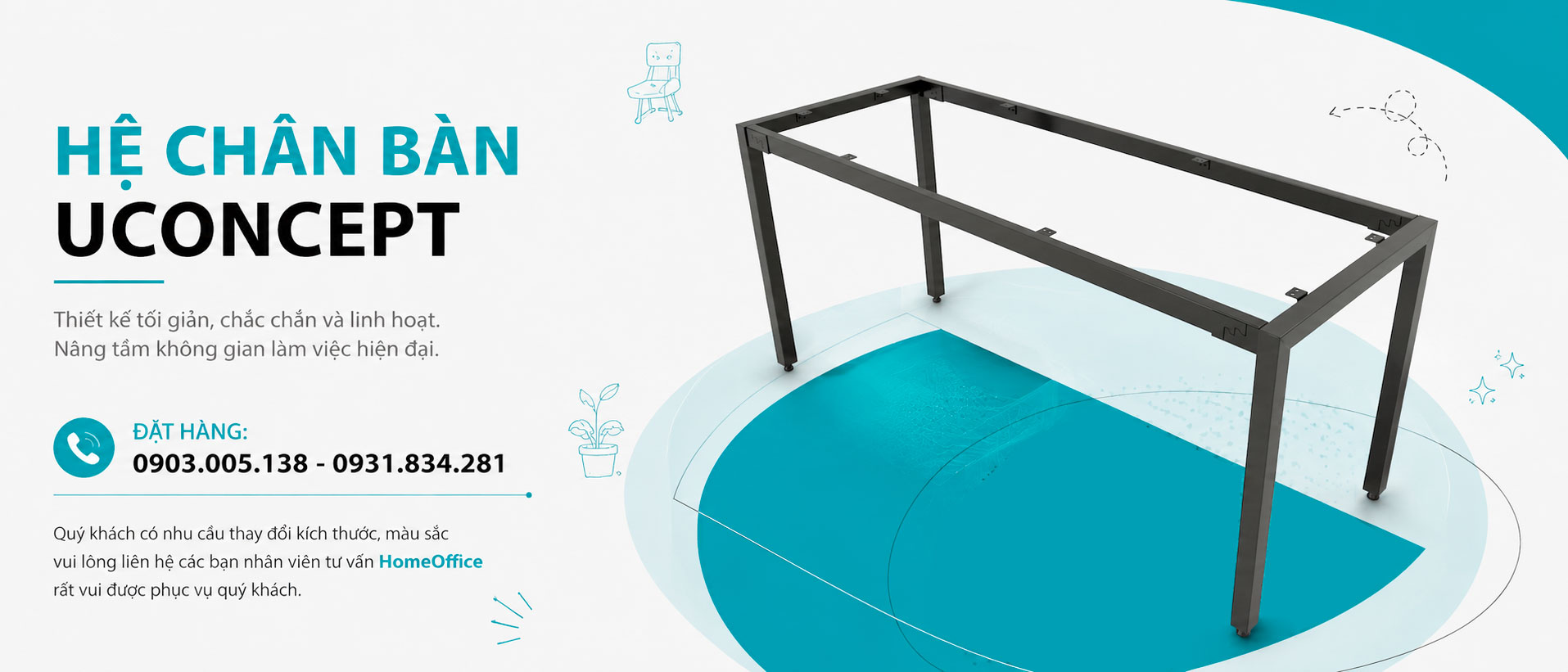 chân sắt lắp ráp hệ Uconcept