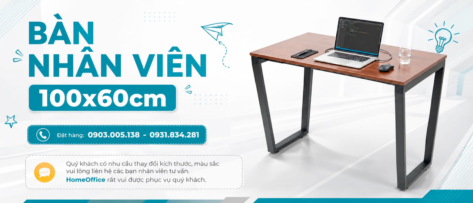 Bàn làm việc 100x60cm