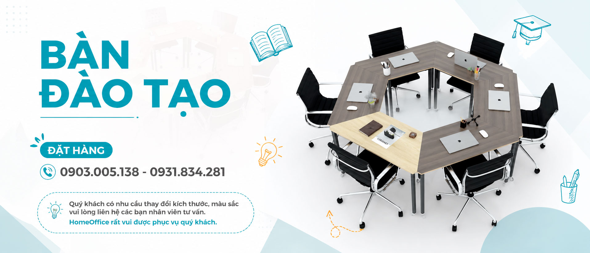 bàn đào tạo và hội thảo hiện đại