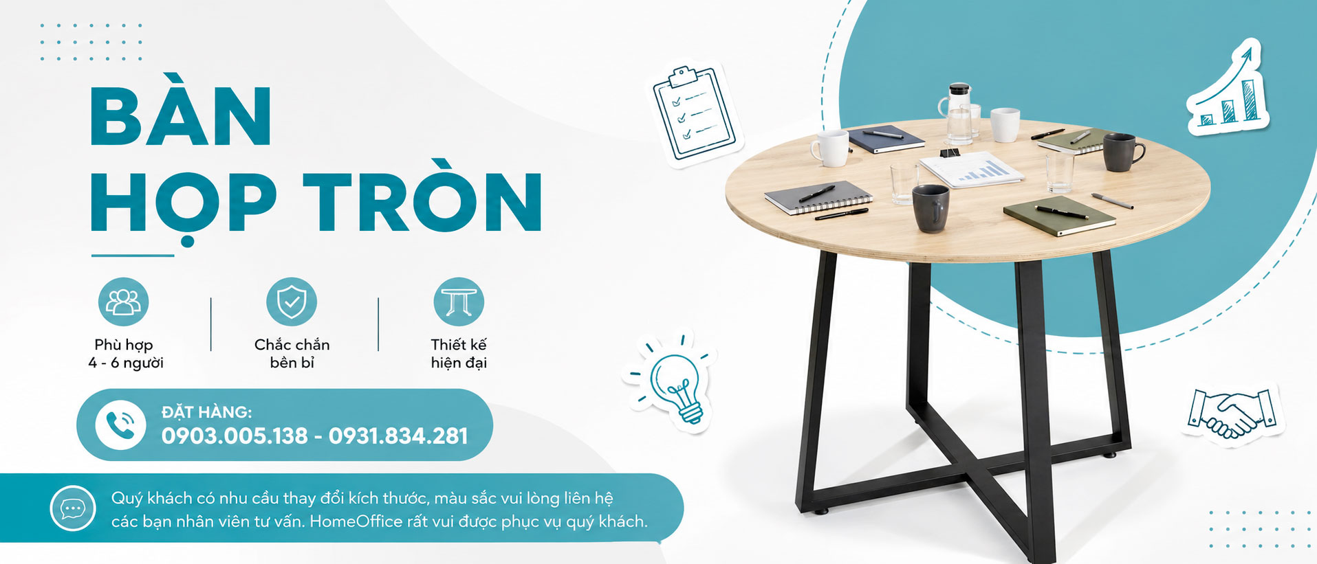 bàn họp tròn giúp tối ưu hóa không gian văn phòng