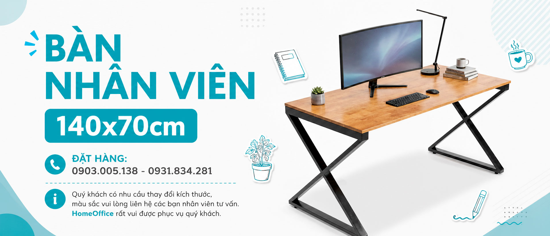 Bàn làm việc 140x70cm
