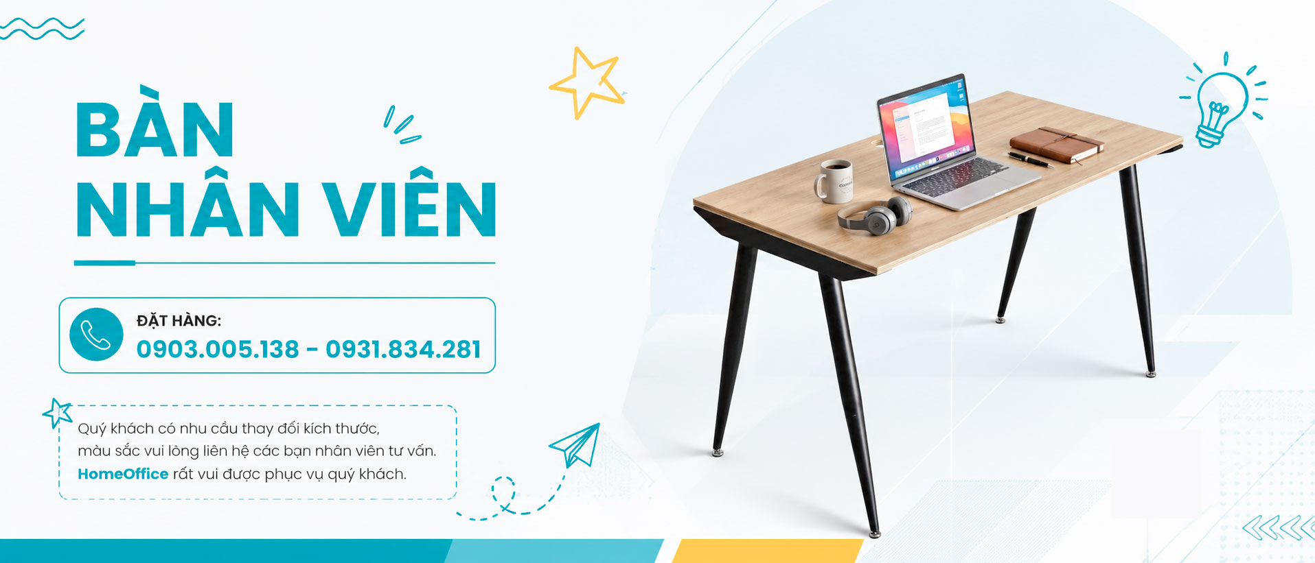 banner bàn nhân viên
