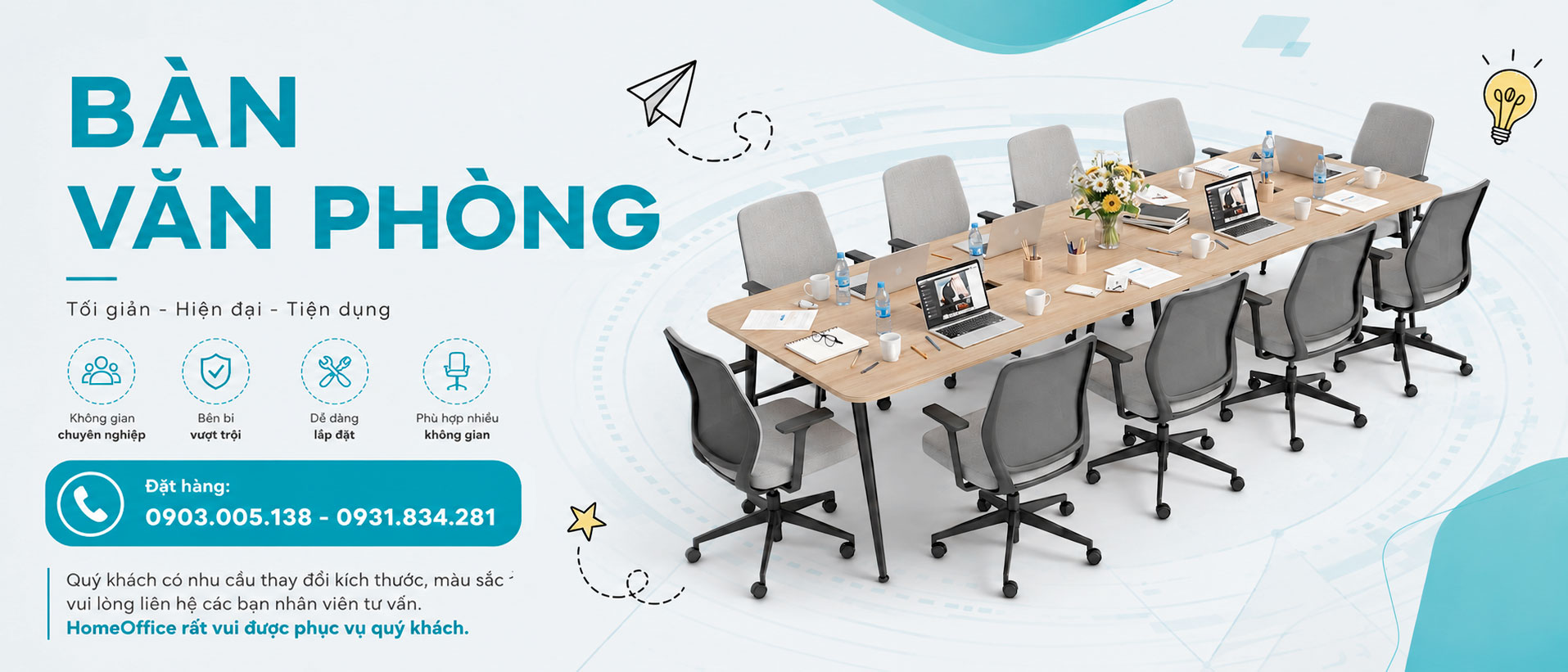 banner bàn làm việc văn phòng