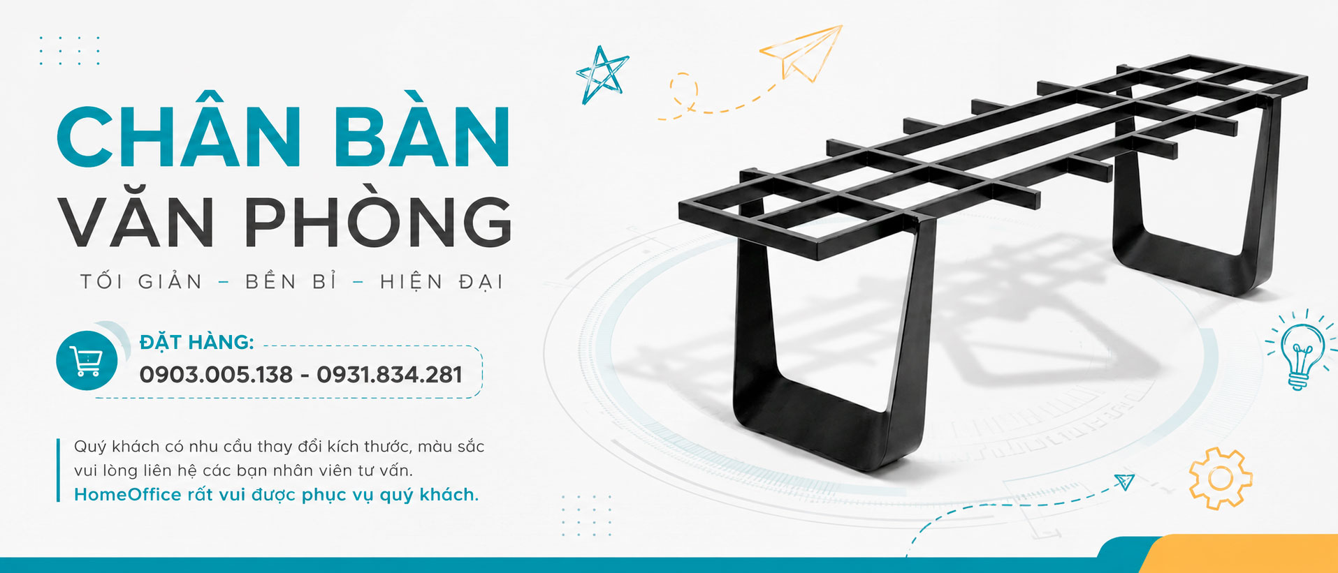 Chân sắt bàn văn phòng lắp ráp