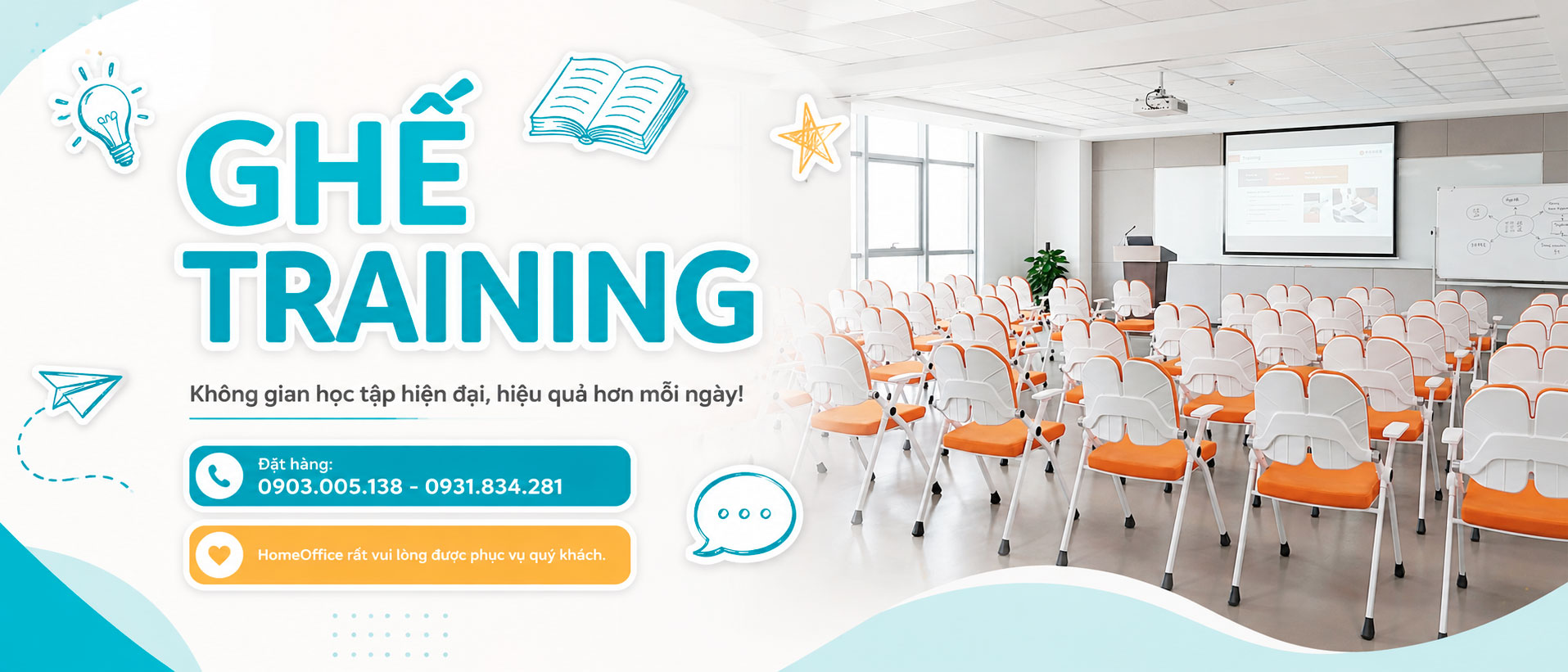 50+ ghế đào tạo, ghế training văn phòng
