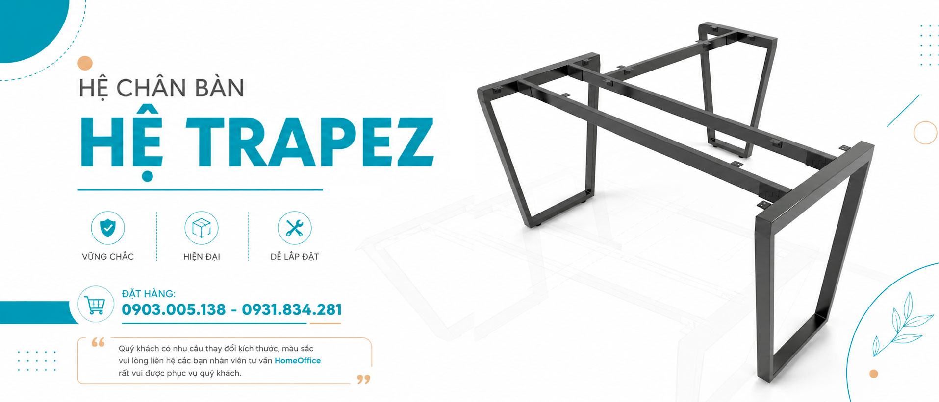 Chân bàn sắt hệ Trapez lắp ráp