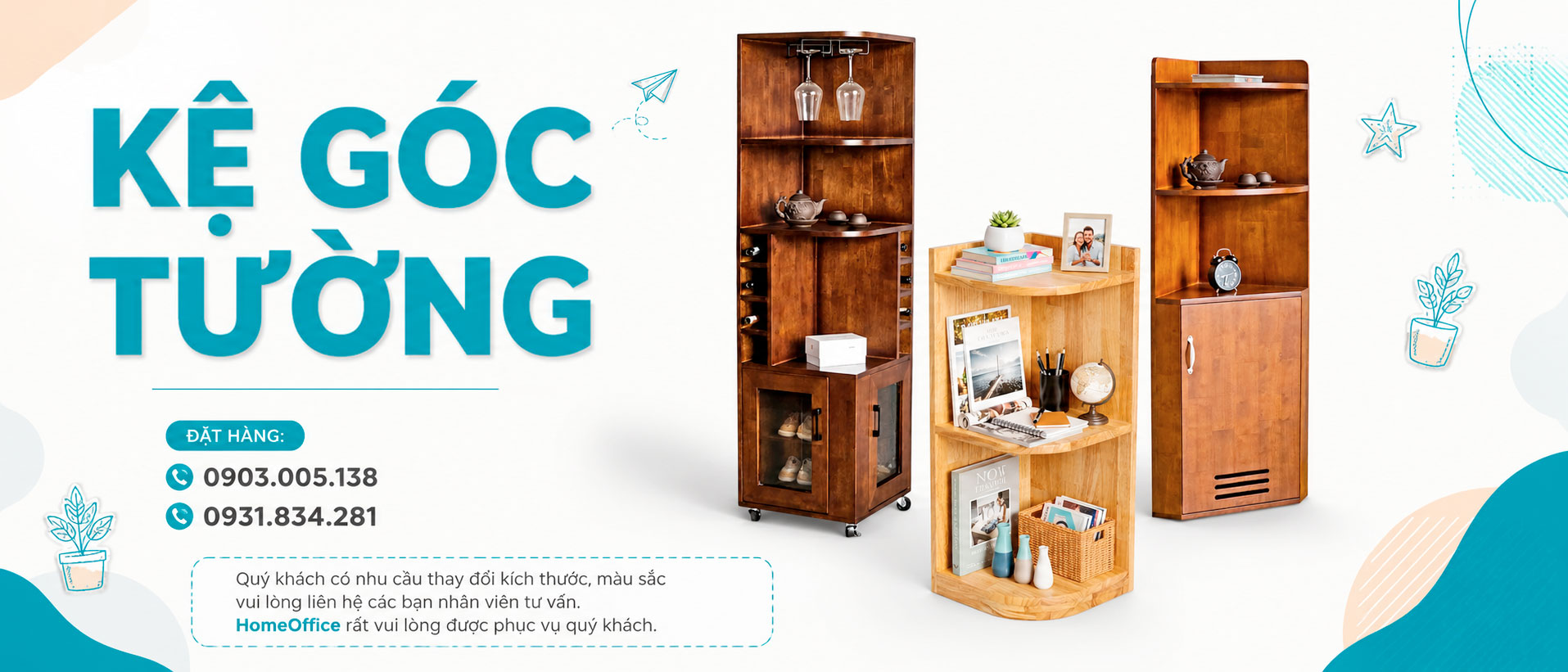 Kệ góc tường homeoffice