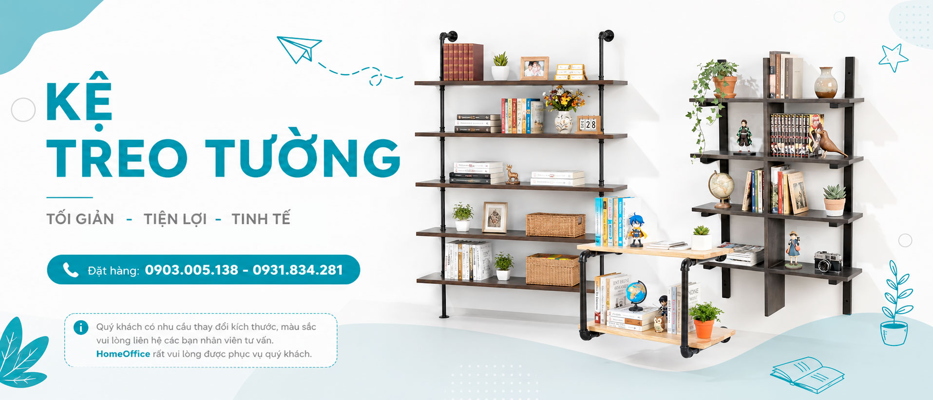 Kệ treo tường đẹp và hiện đại