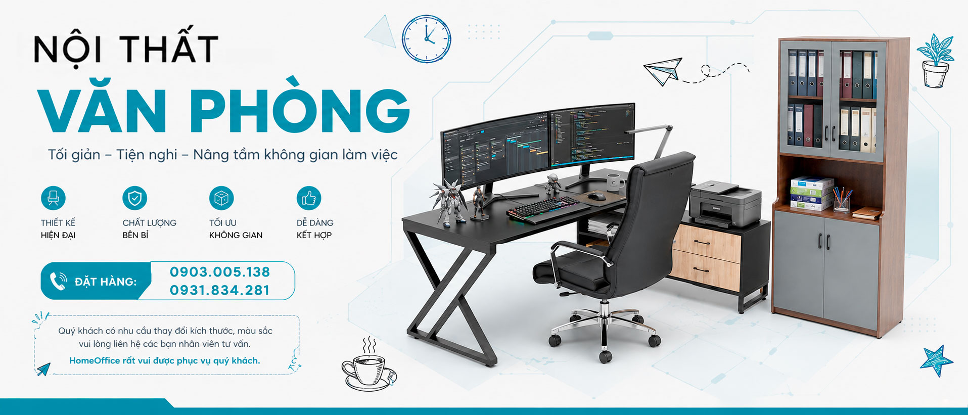 Nội thất văn phòng hiện đại, thông minh