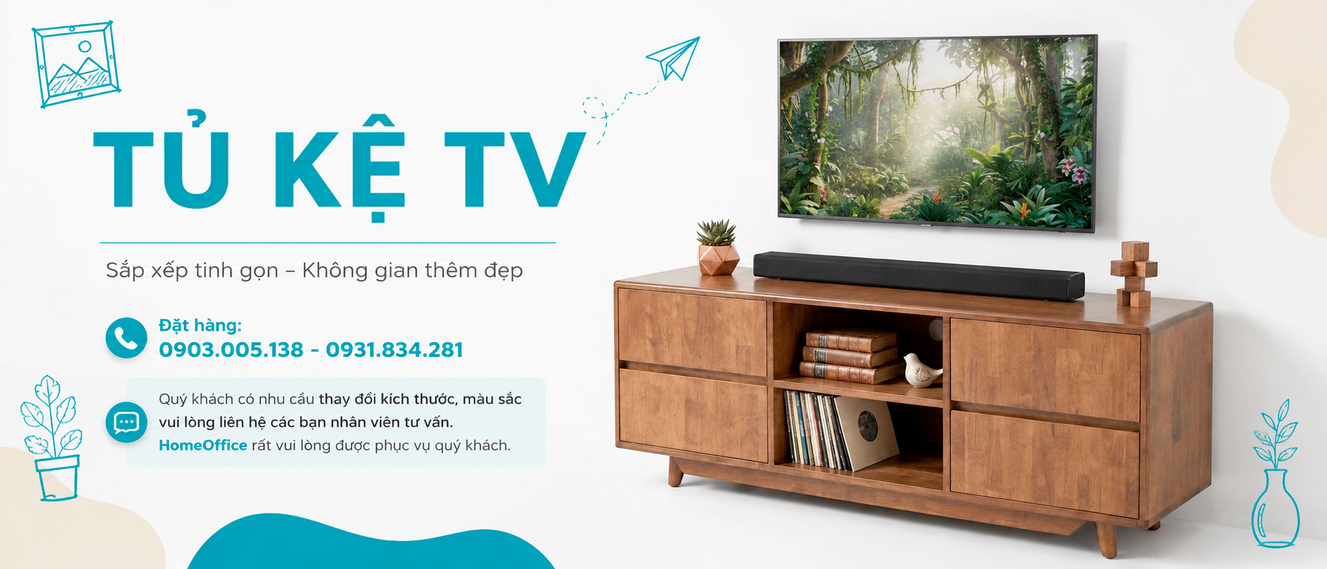 Banner Kệ TV phòng khách hiện đại