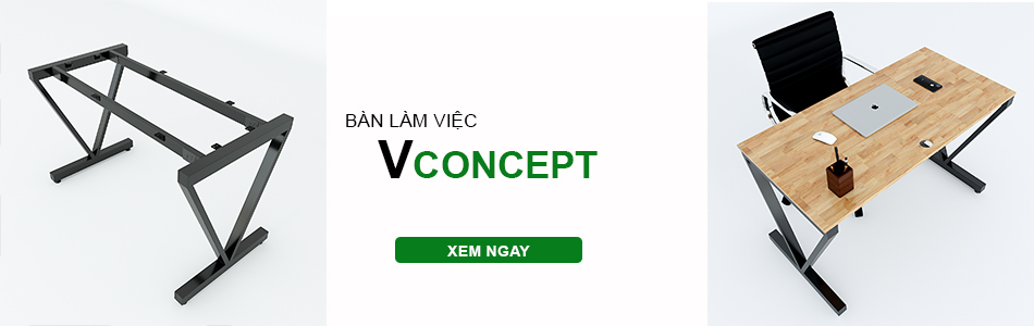 bàn làm việc hệ Vconcept chân chữ V