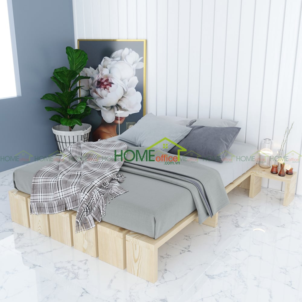 Giường ngủ gỗ thông