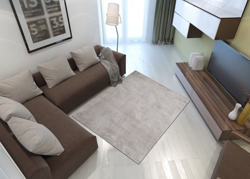 Thảm phòng khách màu xám trắng