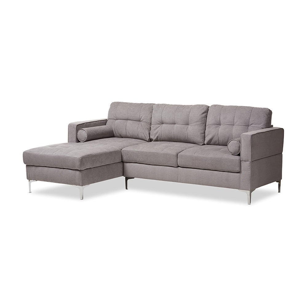 sofa góc l bọc vải màu xám