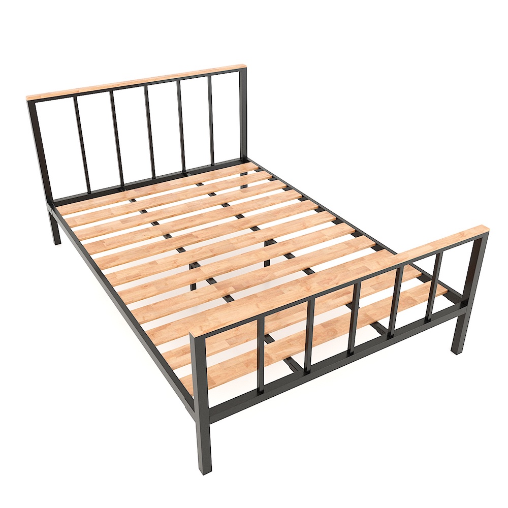 giường ngủ gỗ khung sắt