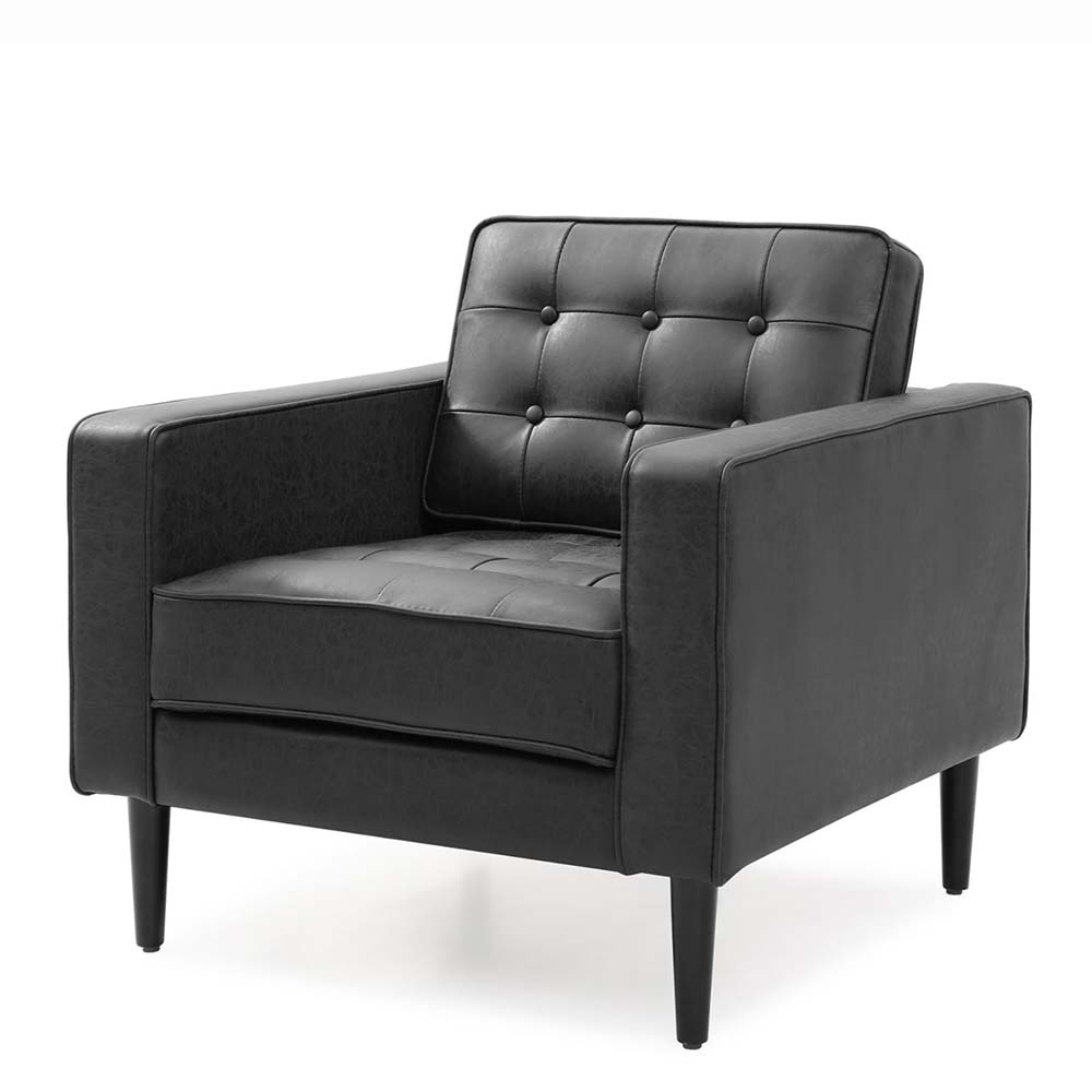 ghế sofa đơn bọc simili cao cấp màu đen 