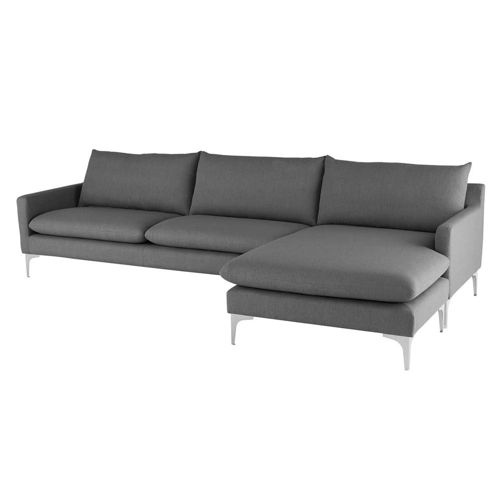 sofa góc l màu xám