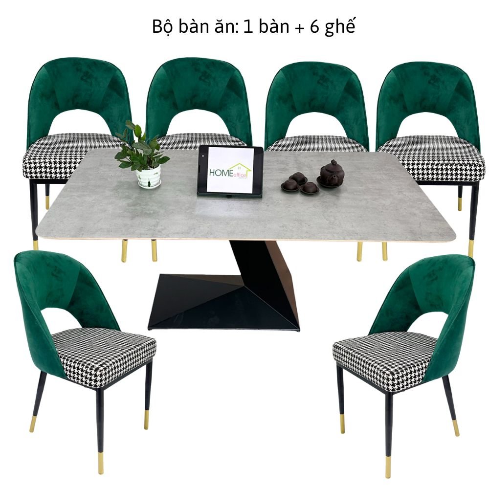 Bộ bàn ăn 1m2 4 ghế bọc vải GLM27 - Bàn ghế ăn căn hộ giá rẻ tại HCM