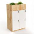 Tủ Locker 4 ngăn khóa số 60x45x95cm gỗ cao su THSL002