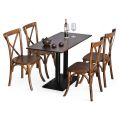 Combo bàn ghế cafe chữ nhật gỗ cao su CBCF314