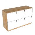 Tủ Locker 6 ngăn khóa số 120x45x75cm gỗ cao su THSL006