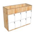 Tủ Locker 8 ngăn khóa số 120x45x75cm gỗ cao su THSL004