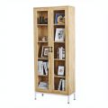 Tủ kính phòng khách 80x35x195cm gỗ cao su KTB68201