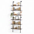 Kệ ống nước sắt gỗ tràm treo áp tường 80x25x220cm - PPF001