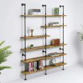 Kệ 6 tầng gỗ Tràm ống nước sắt tiện ren 160x25x220cm - PPF008