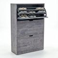Tủ kệ dép cửa lật 3 ngăn gỗ cao su - KG68080