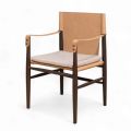 Ghế SADIL khung sắt giả gỗ lưng nệm bọc da GAK194