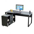 Bàn giám đốc có tủ di động 160x70cm gỗ cao su HBRT106