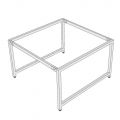 Chân sắt lắp ráp cho bàn cụm 2 chỗ 120x120cm hệ URA HCUR008
