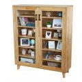 Tủ trưng bày cửa kính NOLAN 100x30x120cm gỗ cao su KTB68217