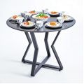 Bàn ăn tròn VERA 100cm gỗ cao su chân sắt BA68235