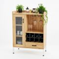 Tủ rượu LIVO 80x40x105cm gỗ cao su KR68005